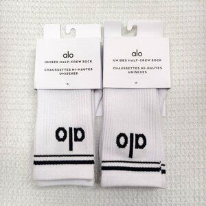 🧸New ALO Yoga mid-tube socks sports socks women sweat-absorbent Pilates 2 pairs
